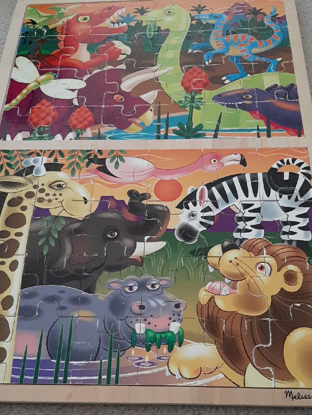 Melissa & Doug Animal Puzzles... Jungle & Dinosaurs